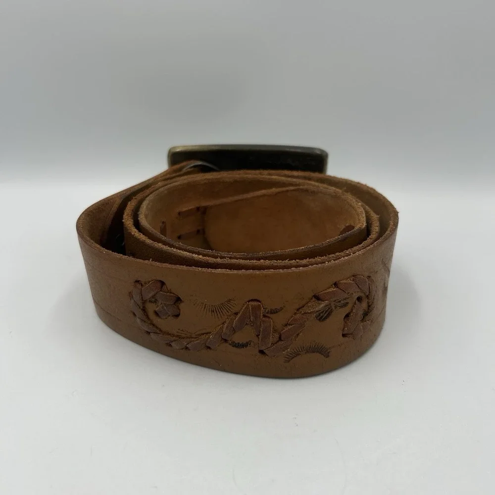 Vintage B.A.S.S. Belt Buckle Great American Buckle Co Chicago Leather Belt Mens